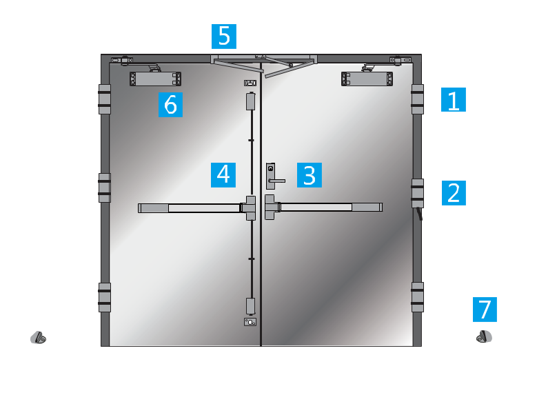酒店雙開(kāi)電控逃生門(mén)