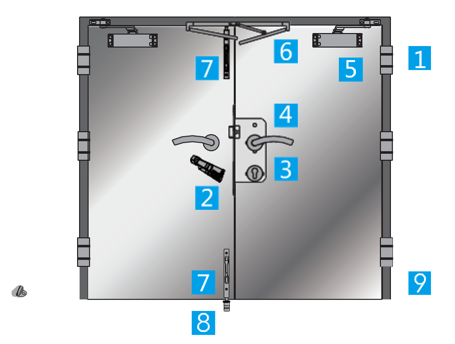 酒店雙開(kāi)機(jī)房,儲(chǔ)藏室門(mén)