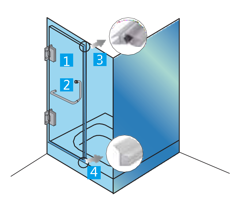酒店衛(wèi)生間玻璃淋浴房門(mén)