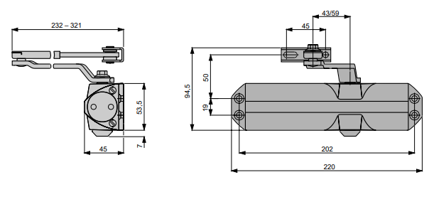多瑪凱拔閉門器TS68尺寸
